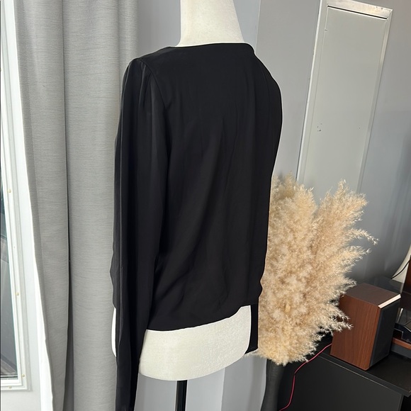 Aritzia Black V-Neck Blouse - Picture 5 of 6